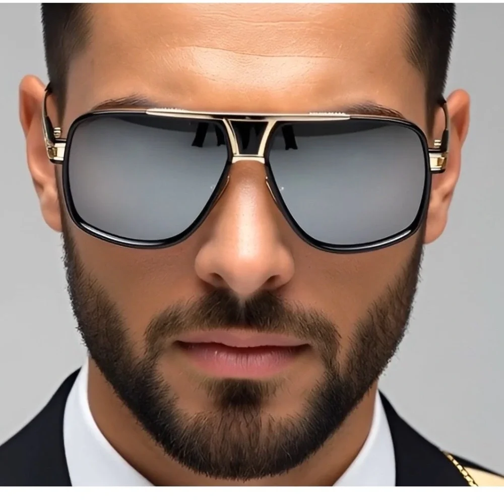 Aviator Sunglasses‎ Square Frame Women Silver Lens Fashion Shades Lentes Gafas
